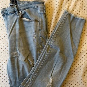 A&F Distressed High Rise Super Skinny Jeans